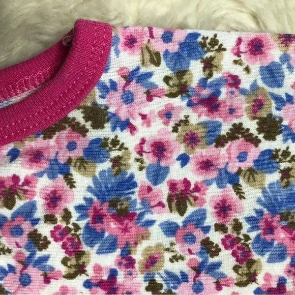 Juicy Couture Diaper Shirt Onesie Pink  & Blue Floral Size 0-3 Months - Picture 5 of 16
